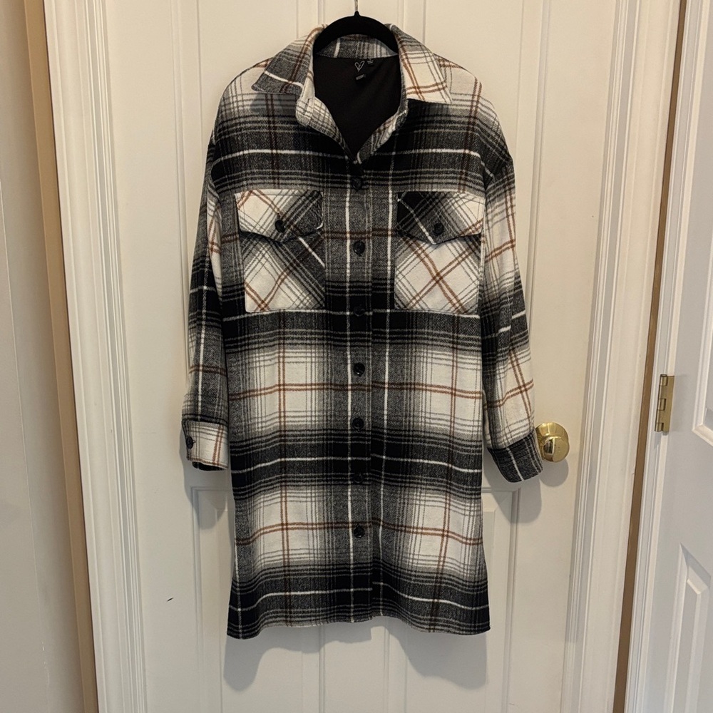 Windsor Black and White Plaid Coat